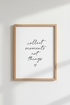 Collect Moments Quote Wall Art | Minimalist Black & White Print, Bedroom Decor