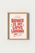 Brunch Is My Love Language Wall Art | Kitchen Decor | Retro Foodie Poster