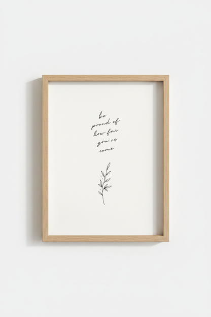 Inspirational Quote Wall Art | Botanical Minimalist Print, Home Office Decor