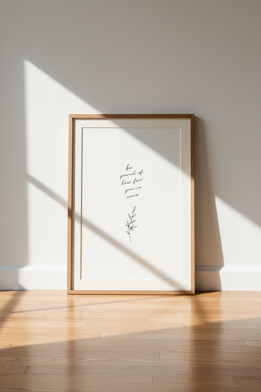 Inspirational Quote Wall Art | Botanical Minimalist Print, Home Office Decor
