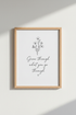 Grow Through Floral Wall Art | Minimalist Quote Print, Bedroom Office Decor