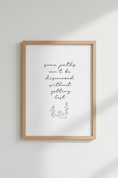 Inspirational Quote Wall Art Print | Minimalist Office Decor | Zen Path Poster