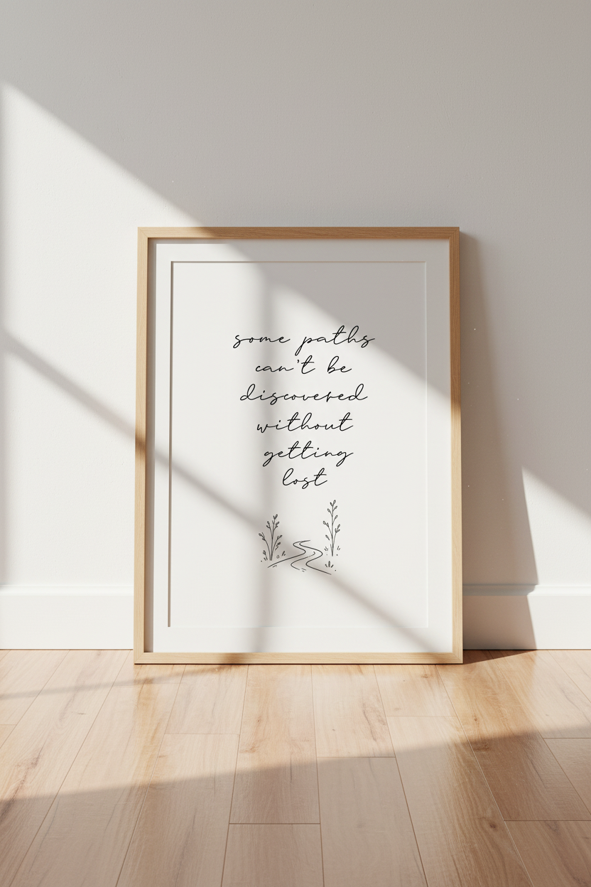 Inspirational Quote Wall Art Print | Minimalist Office Decor | Zen Path Poster