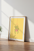 Hanging Plant Botanical Art | Minimalist Yellow Boho Decor | Modern Poster