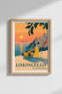 Limoncello Italian Print | Amalfi Coast Kitchen Decor | Mediterranean Sunset Poster