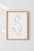 Minimalist Woman Line Art | Abstract Female Back Drawing, Modern Bedroom Decor