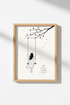 Minimalist Line Art Print | Inspirational Quote, Girl on Swing Modern Bedroom Wall Decor
