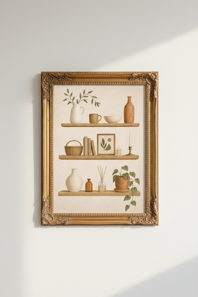 Boho Wall Art Print | Earthy Tones Living Room Decor | Neutral Poster