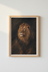 lion wall art | bold earthy hues, living room decor