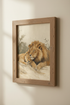 Lion and Cub Oil Painting | Neutral Safari Nursery Decor, Minimalist Animal Art