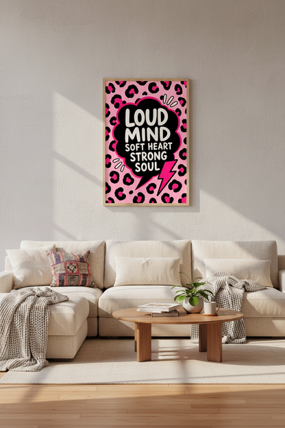 Preppy Pink Wall Art Print | Cheetah Leopard Pattern Dorm Decor | Aesthetic Quote Poster