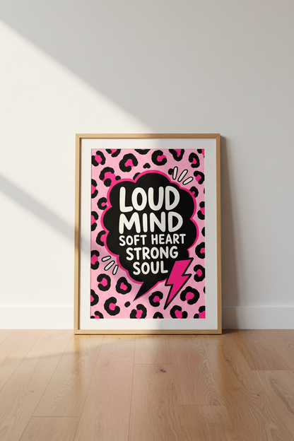 Preppy Pink Wall Art Print | Cheetah Leopard Pattern Dorm Decor | Aesthetic Quote Poster