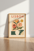 Lisbon Flower Market Botanical Wall Art | Mid Century Modern Decor | Aesthetic Poster