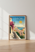 Lisbon Portugal Travel Poster | Vibrant City Landscape, Living Room Decor