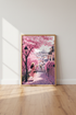 Paris Cherry Blossom Wall Art | Montmartre Pink Aesthetic Poster, French City Decor