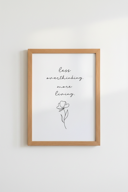 Minimalist Flower Quote Wall Art | Botanical Line Art, Home Office Decor