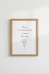 Minimalist Flower Quote Wall Art | Botanical Line Art, Home Office Decor