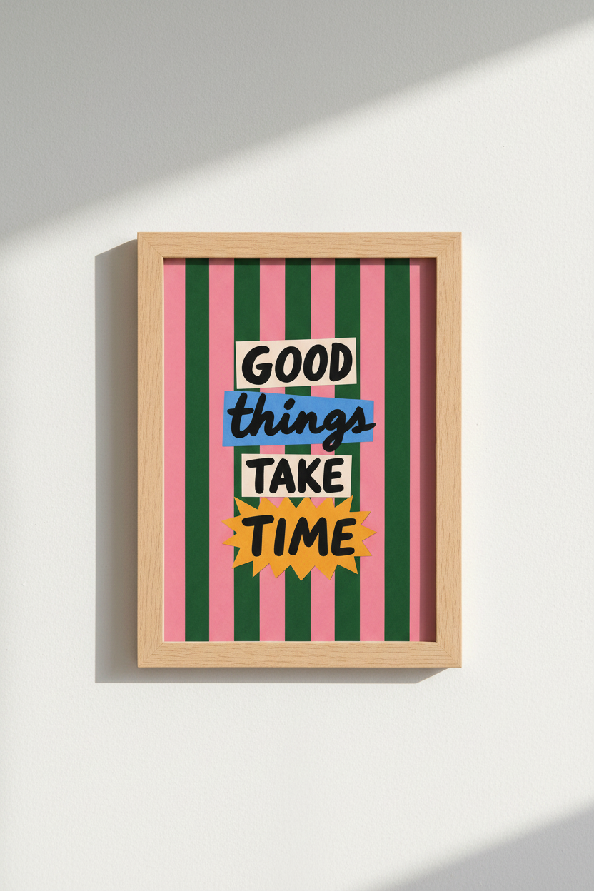 Motivational Poster | Bold Typography, Pop Color | Living Room Decor