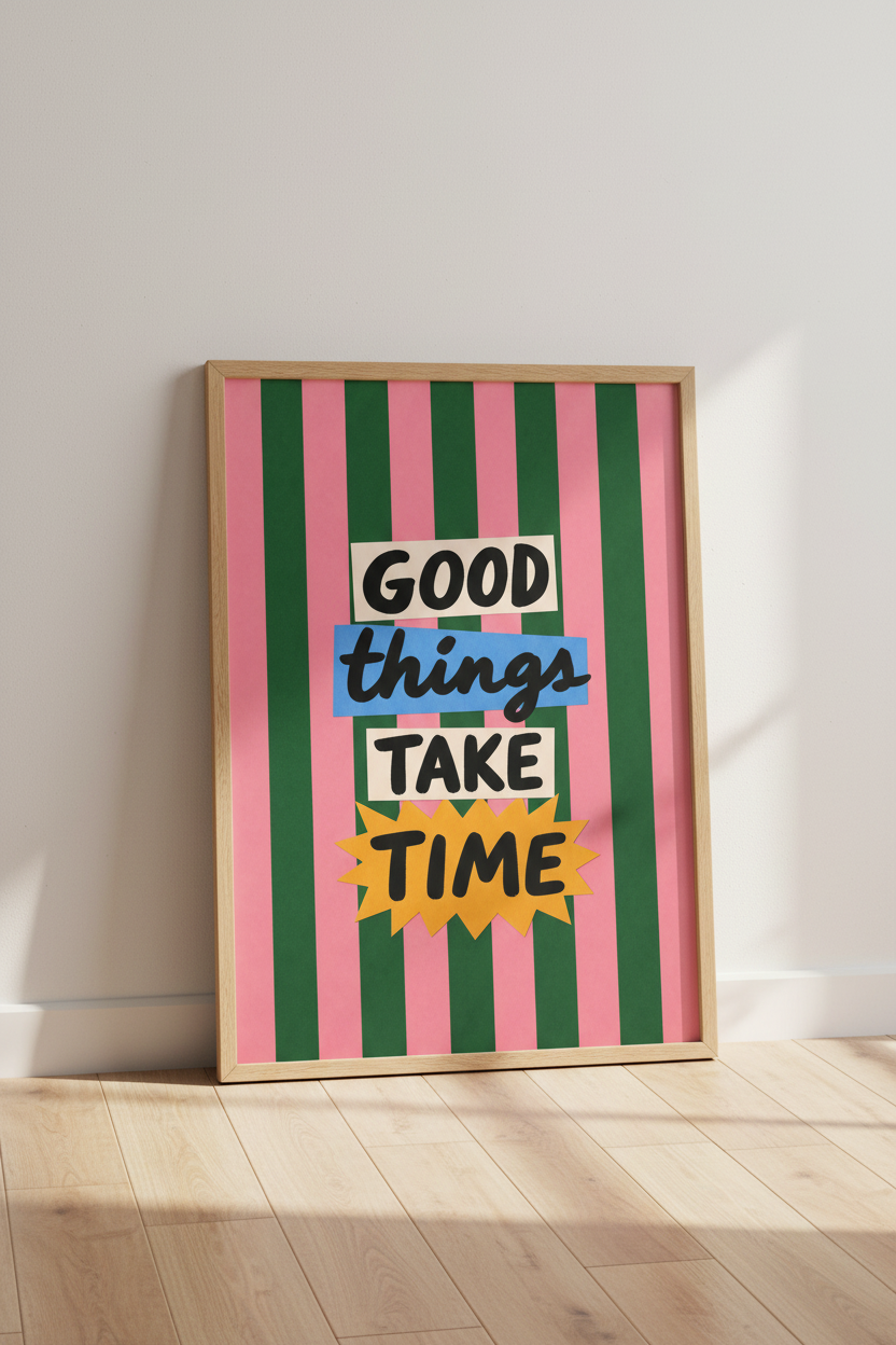 Motivational Poster | Bold Typography, Pop Color | Living Room Decor