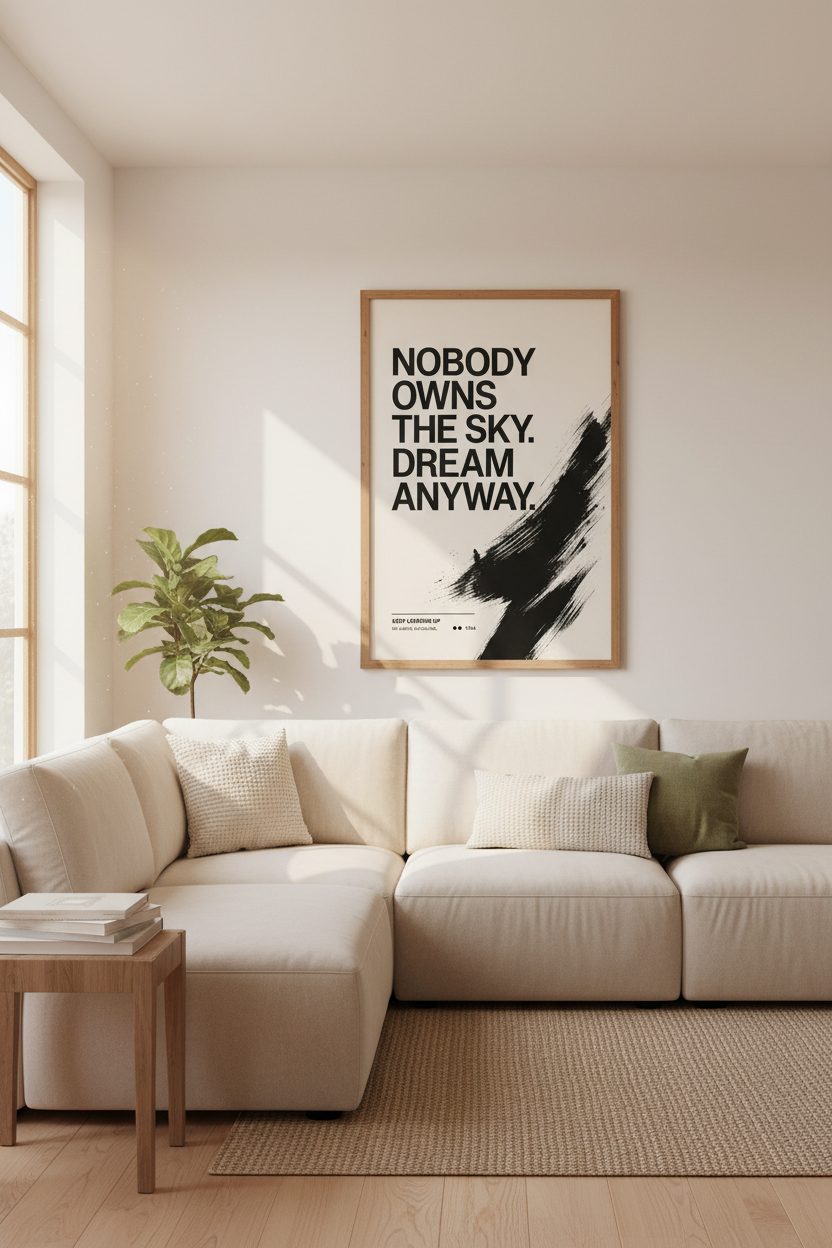 Nobody Owns The Sky Print | Bold Motivational Poster, Modern Office Wall Art