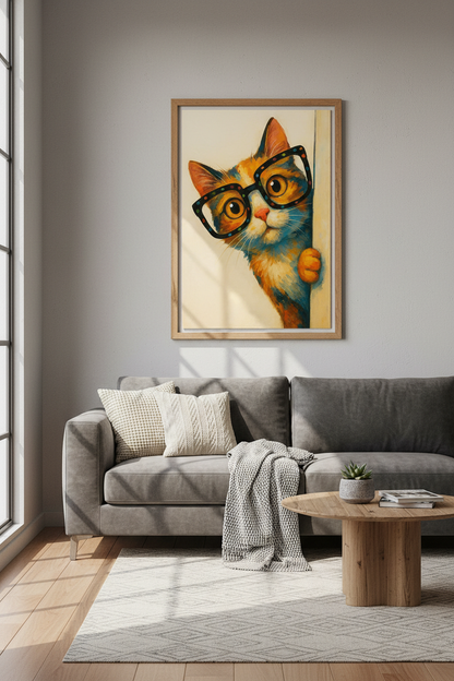 Abstract Cat Wall Art Print | Playful Pet Lover Decor | Whimsical Animal Poster | Cute Nursery Art | Gift for Cat Moms