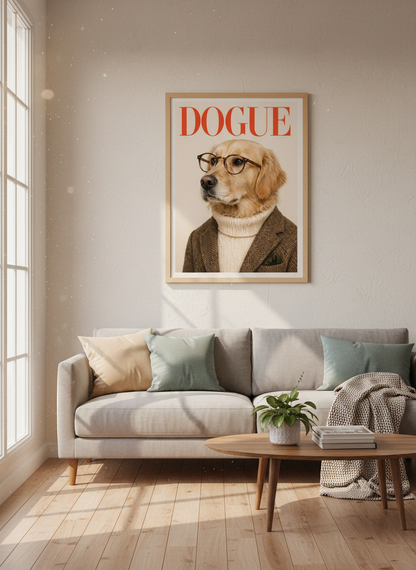 Humorous Dog Wall Art | Golden Retriever Framed Print | Dog Lover Decor | Funny Animal Poster | Modern Home Gift