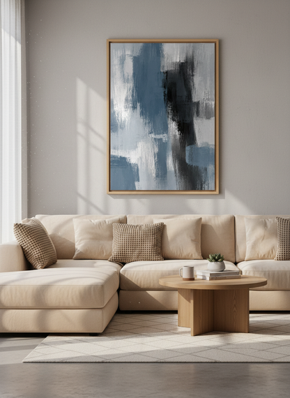 Abstract Brushstroke Wall Art Print | Modern Living Room Decor | Neutral Aesthetic Framed Poster | Ready to Hang Art