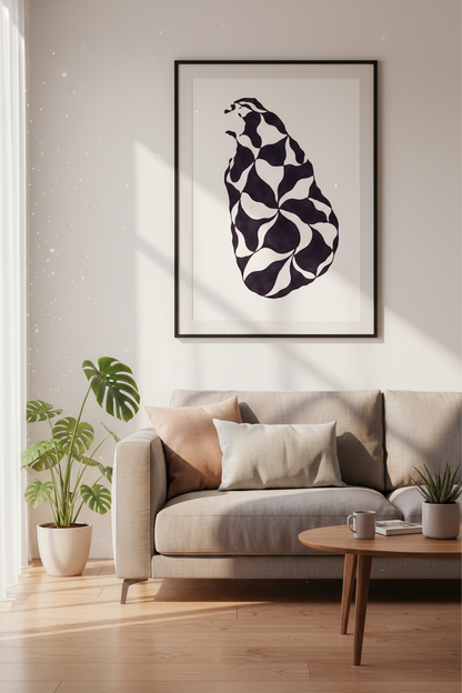 Abstract Swirl Wall Art Print | Boho Living Room Decor | Modern Minimalist Poster | Unframed, Framed &amp; Digital Download