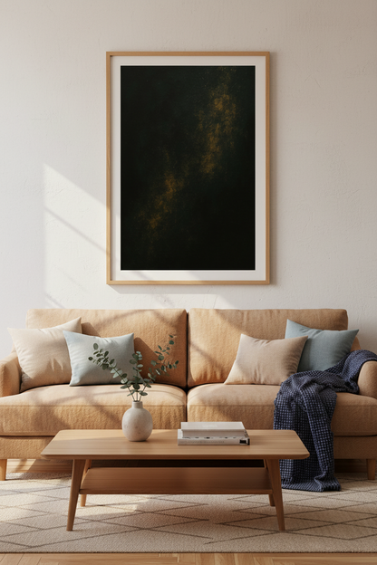 Abstract Gold Dust Wall Art Print | Modern Living Room Decor | Dark Academia Poster | Grunge Texture Aesthetic