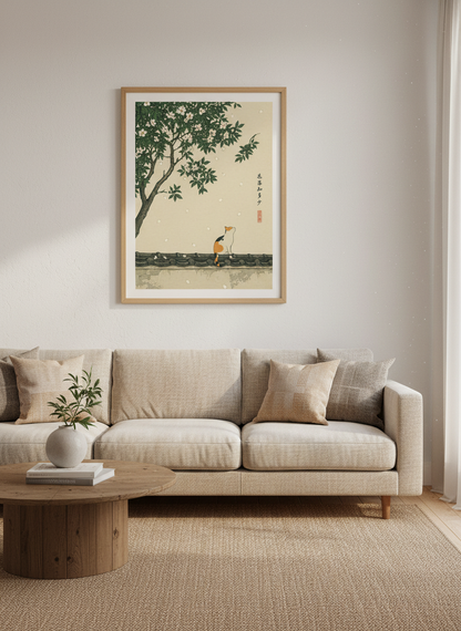 Ukiyo-e Cat Wall Art Print | Japanese Art Print, Calico Cat Art, Cat Home Decor