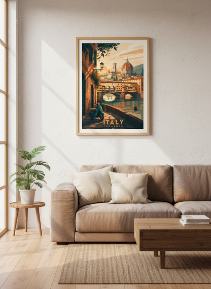 Florence Italy Travel Print | Tuscan Vibes Wall Art, Europe Decor, Rustic Home Gift