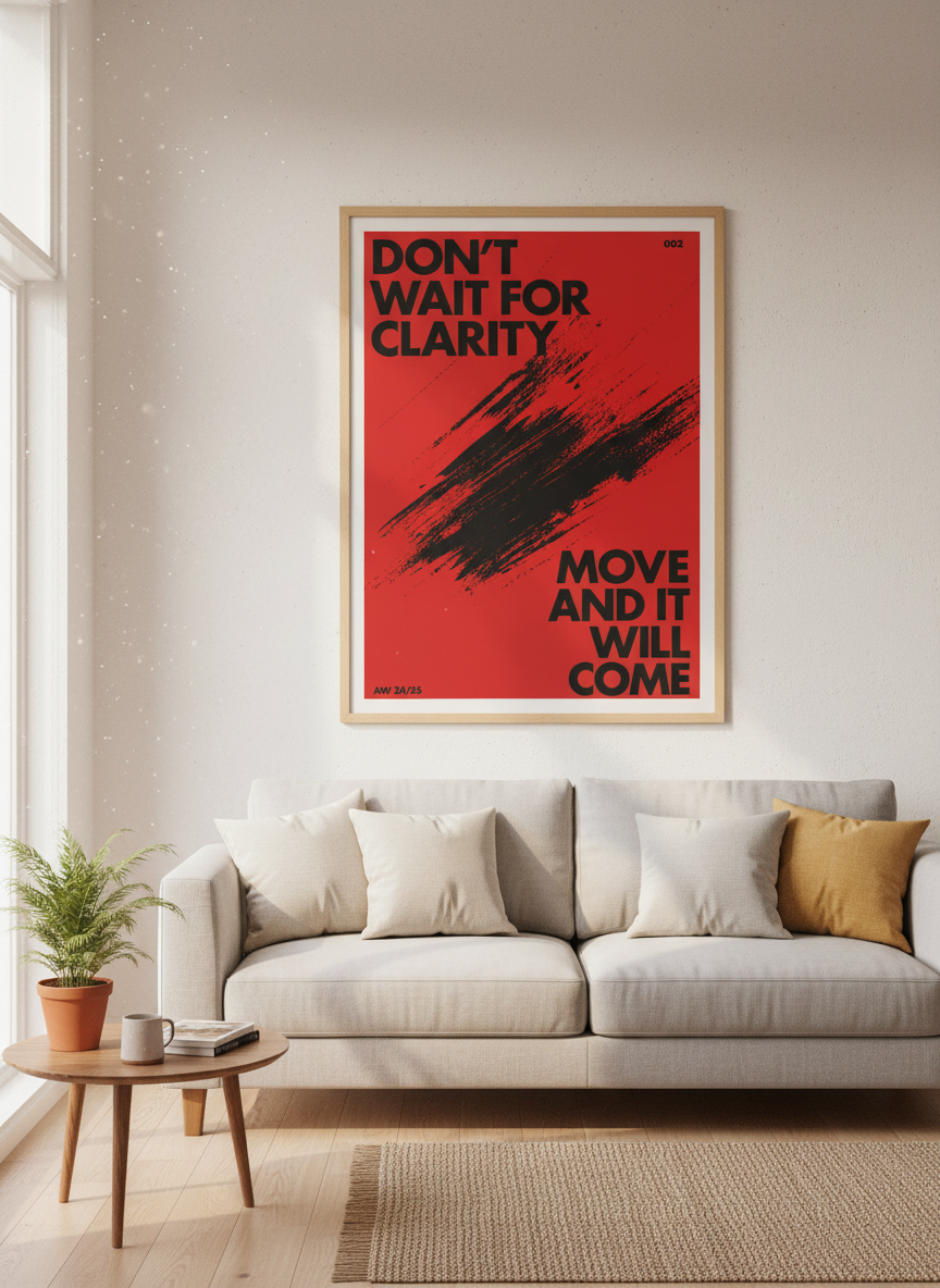 Inspirational Quote Wall Art Print | Motivational Poster | Bold Red &amp; Black Decor