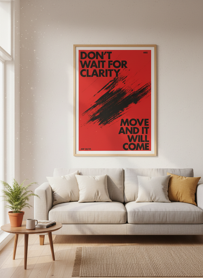 Inspirational Quote Wall Art Print | Motivational Poster | Bold Red &amp; Black Decor