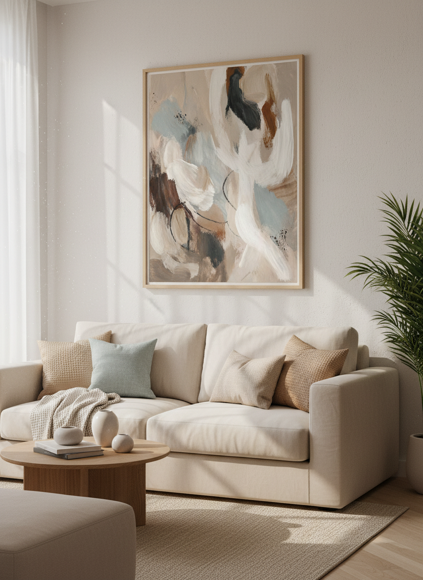Abstract Wall Art Print | Boho Neutral Gallery Wall Decor | Modern Farmhouse Poster
