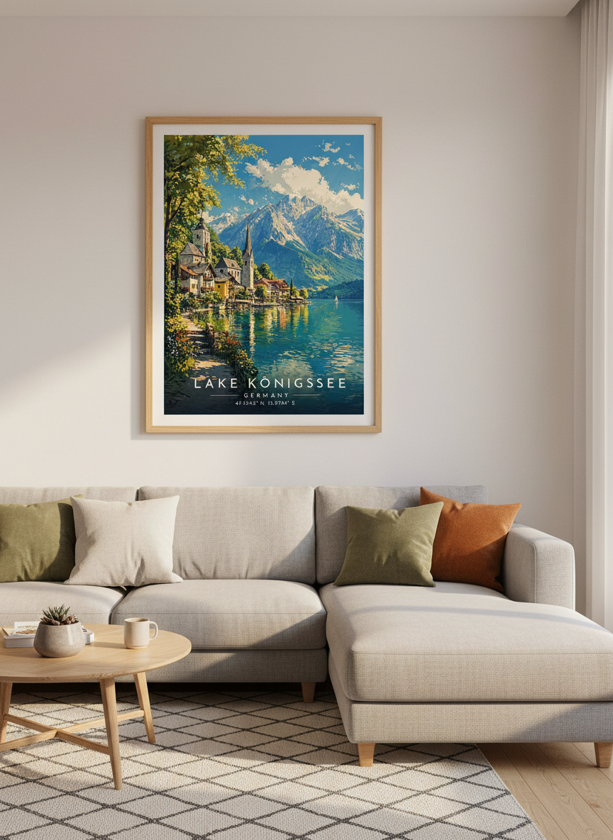 Königssee Germany Print | Vibrant Lake House Decor, Travel Lover Gift