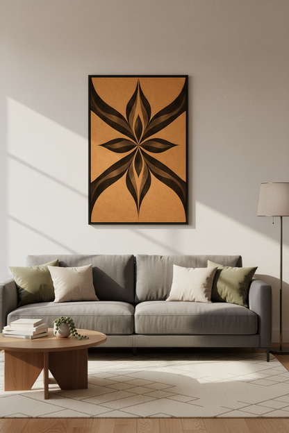 Abstract Floral Geometric Wall Art Print | Modern Botanical Home Decor Poster | Mid Century Style Minimalist Art Print