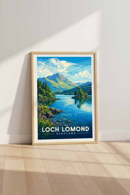 Loch Lomond Scotland Wall Art Print | Travel Poster | Highland Nature Decor