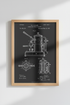 Coffee blueprint Wall Art Print | Monochrome Industrial Espresso Decor | Kitchen Wall Art