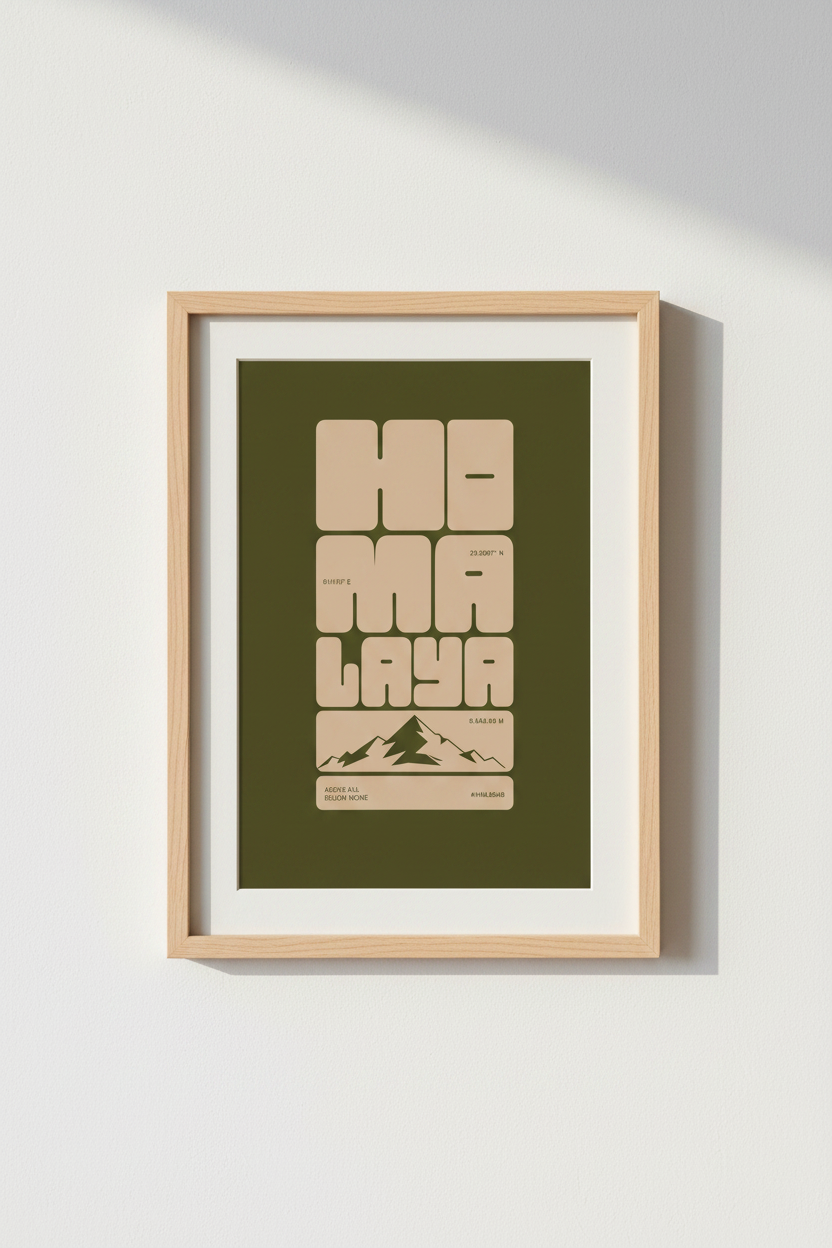 Himalaya Mountain Wall Art Print | Office Decor | Modern Minimalist Poster