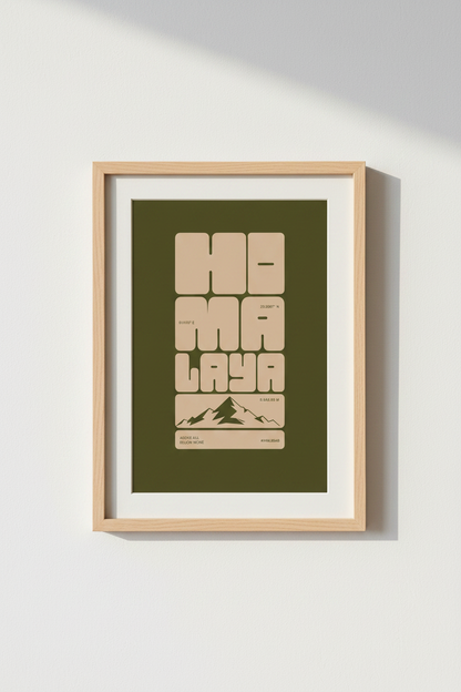 Himalaya Mountain Wall Art Print | Office Decor | Modern Minimalist Poster