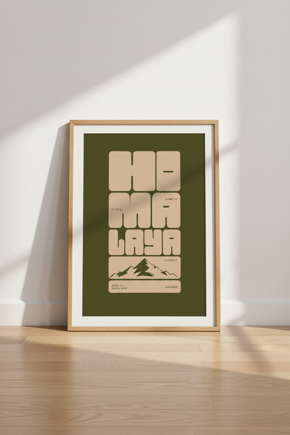 Himalaya Mountain Wall Art Print | Office Decor | Modern Minimalist Poster