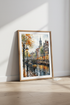 Amsterdam Canal Watercolor Print | Fall European Cityscape Art | Cozy Travel Poster