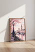 London Big Ben Wall Art | Cherry Blossom Pink Pastel, Bedroom Travel Poster