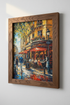 Paris Cafe de Flore Wall Art | Impressionist Oil Painting, Living Room Decor