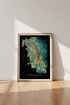 Chicago City Map Wall Art | Teal & Gold Abstract Poster, Office Home Decor