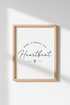 Home Is Where The Heartbeat Is Wall Art | Minimalist Quote Poster | Modern Home Decor