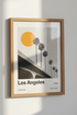 Los Angeles California Art Print | Palm Tree Retro Wall Decor | Modern Travel Poster