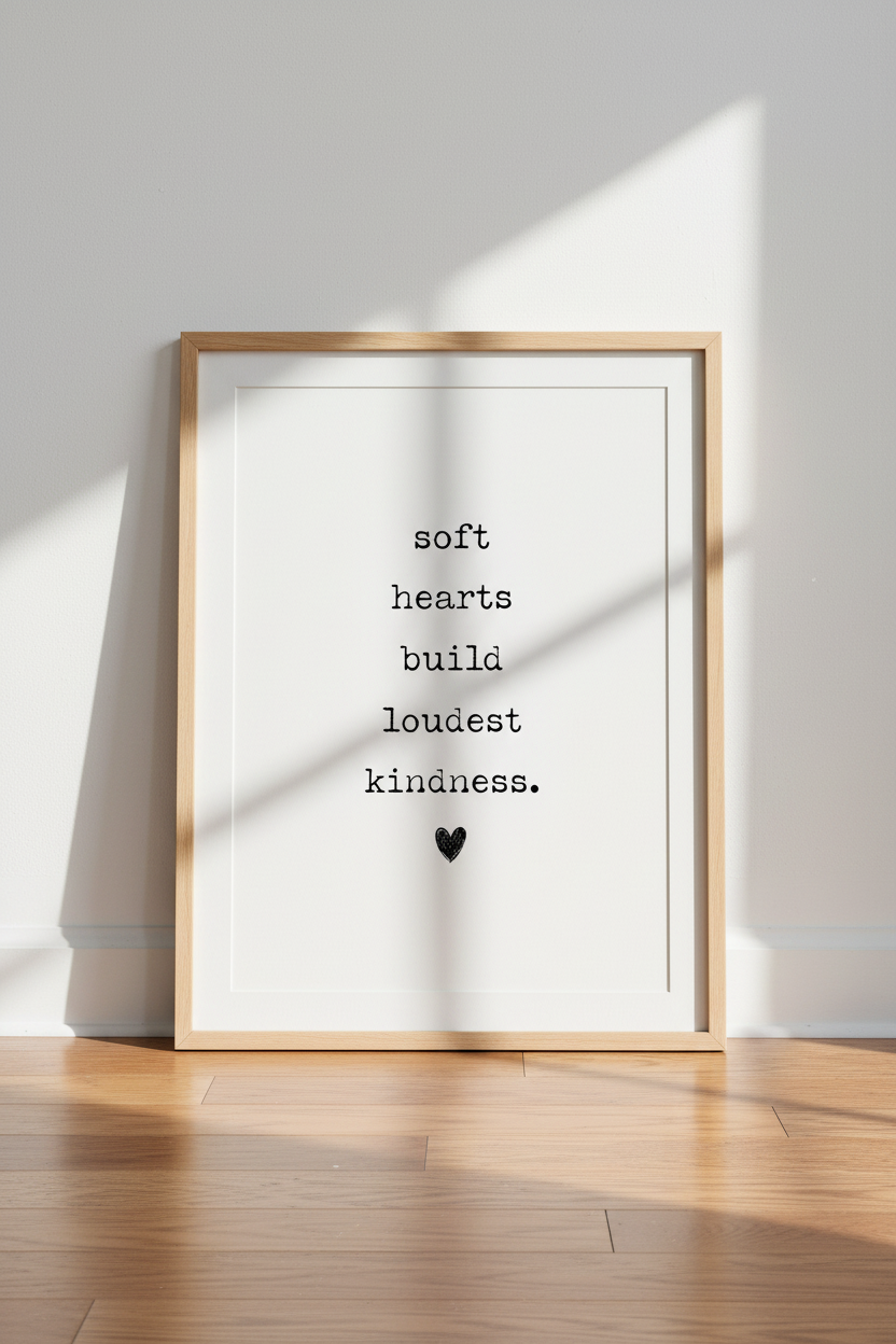 Kindness Quote Wall Art | Minimalist Typewriter Poster | Modern Nursery Bedroom Decor