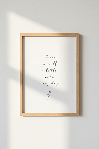Choose Yourself Quote Wall Art | Minimalist Script, Bedroom &amp; Office Decor Poster