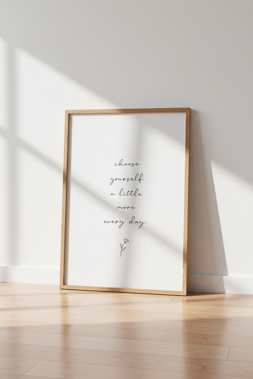 Choose Yourself Quote Wall Art | Minimalist Script, Bedroom &amp; Office Decor Poster